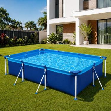 Imagem de Piscina 3700 Litros Mor Azul Estrutural Infantil Crianças Verão Grande