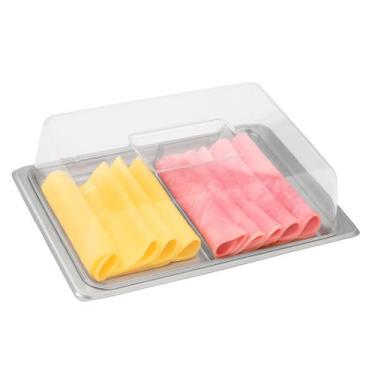 Imagem de Porta Frios para Queijo e Presunto Base Inox Tampa Acrílica - Bhz Stor