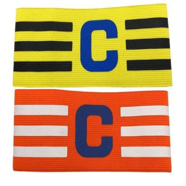 Imagem de Kit 2 Braçadeiras Faixa de Capitão Elástica de Futebol - ESTILO BOLEIR