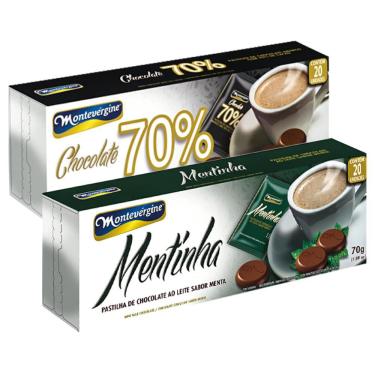 Imagem de Kit 40 Pastilhas De Chocolate Montevérgine Menta E 70% Cacau