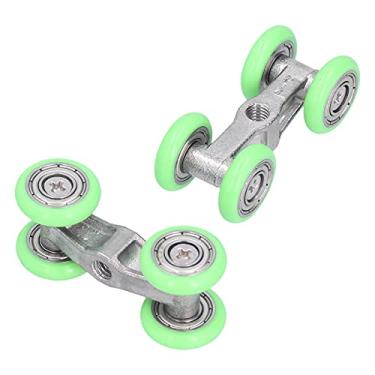 Imagem de Corredor de roda de rolos, 4 rodas em forma de U Boa resistência ao impacto Rolos de porta de chuveiro resistentes e duráveis ​​para porta de estudo para porta de banheiro para porta de