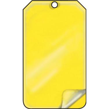 Imagem de Accuform Placa em branco autolaminada de cor sólida MDT524LCP, 14,6 cm de comprimento x 8,3 cm de largura x 0 cm de espessura, cartolina PF, amarelo (pacote com 25)