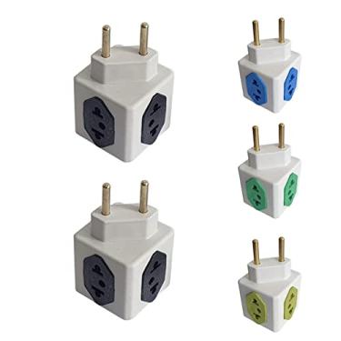 Imagem de Kit 5 Adaptador de Tomada Cubo 3D Benjamin 3 Pinos 10A