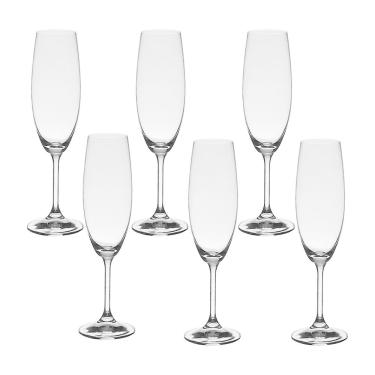 Imagem de Jogo com 12 Taças De Cristal Champagne 220 ml Linha Roberta Bohemia