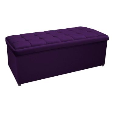 Imagem de Calçadeira Copenhague 160cm Queen Size Suede Roxo Adj Decor
