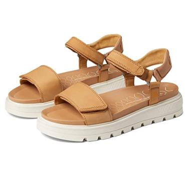 Imagem de Timberland Sandália feminina Ray City com tira no tornozelo, Nobuck bege médio, 40