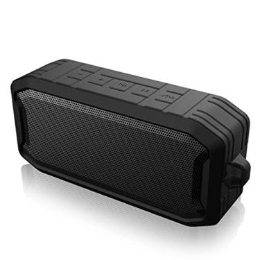 Imagem de HIOD Alto-falante Bluetooth sem fio com microfone rádio mini alto-falante Bluetooth portátil para esportes ao ar livre viagem familiar, preto
