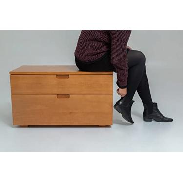 Imagem de Sapateira Gaveteiro Organizador Baú em Madeira 2 Gavetas Organize Meu Móvel de Madeira - Nozes