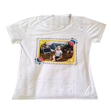 Imagem de Camiseta Branca Baby Look Ensaio Foto Mamãe E Bebê - Gmh Prod. Serv. E