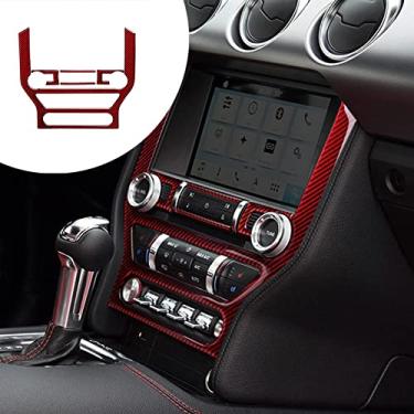 Imagem de FINMOKAL Acabamento Da Tampa Da Decoração Do Painel Interior De Fibra De Carbono Para Ford Mustang 2015-2019 Preto, Fibra De Carbono