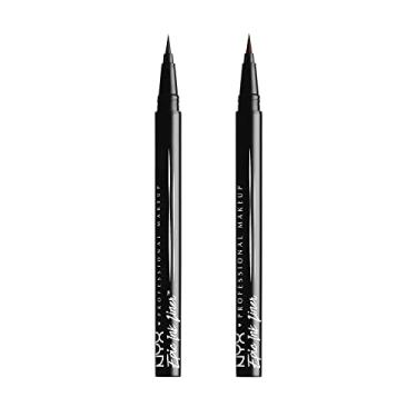 Imagem de NYX PROFESSIONAL MAKEUP Epic Ink Liner Waterproof Liquid Eyeliner, Black + Mascara On the Rise Volume Liftscara, 2 Count
