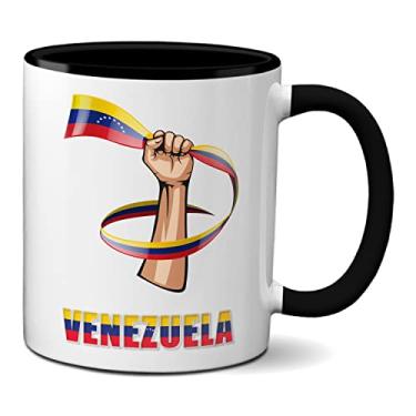 Imagem de Caneca Venezuela Bandeira e Luta Resistência Venezuelana (Preta)