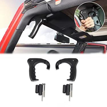 Imagem de Voodonala para Jeep JK Alças dianteiras de metal para Jeep Wrangler 2007-2018 JK JKU 2 e 4 portas, preto 2 peças