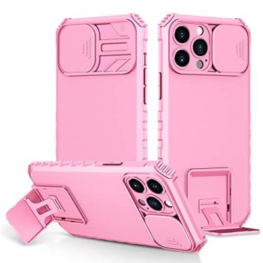 Imagem de Capa de lente deslizante para iphone 13 12 11 pro max xs xr x 8 7 plus se 2020 2022 2 3 capas de suporte de suporte de proteção completa, rosa, para iphone 12