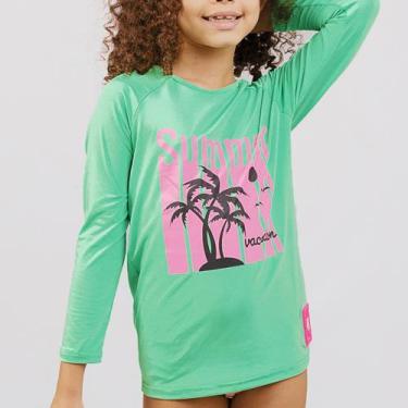 Imagem de Camiseta Térmica Menina Juvenil Verde Summer Proteção Uv 50+ - 33Dalla