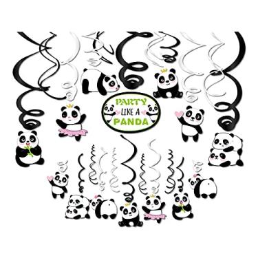 Imagem de Decorações de panda penduradas em espiral de 30 quilates panda decorações de redemoinho suspenso para meninas meninos crianças casa, chás de bebê de sala de aula suprimentos de festa de aniversário urso panda suprimentos de festa