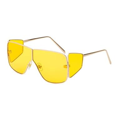 Imagem de Óculos de Sol Steampunk Moda Feminina Armação Grande Quatro Lentes Surround Óculos de Sol Steampunk Armação Grande Mulher, 8, Tamanho Único