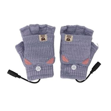 Imagem de Luva Aquecedora Aquecida Flexível Lavável Portátil USB Luva de Aquecimento Adorável Moda Trabalho de Escritório Para Mulheres (Azul)