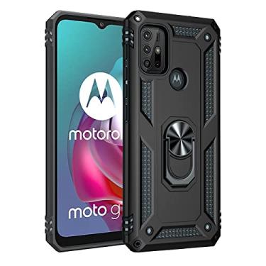 Imagem de Capa ultrafina para Motorola Moto G30 Capa para celular com suporte magnético, proteção resistente à prova de choque para Motorola Moto G10/G20/G10 Power Phone Back Cover (Cor: Preto)