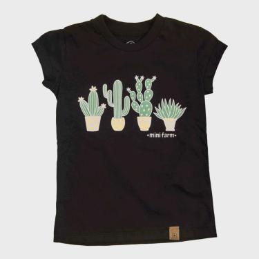 Imagem de Camiseta T-Shirt Infantil Feminina Country Cactos Mini Farm