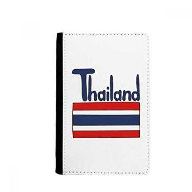 Imagem de Porta-passaporte bandeira nacional da Tailândia padrão azul vermelho porta-passaporte Notecase Burse capa carteira porta-cartão, Multicolor