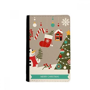 Imagem de Feliz Natal boneco de neve presente padrão porta-passaporte Notecase Burse carteira capa porta-cartão, Multicolor
