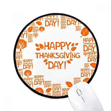 Imagem de DIYthinker Tapete de mouse abstrato dia de ação de graças padrão de palavras desktop escritório tapete redondo para computador