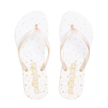 Imagem de Chinelo Feminino Petite Jolie Glitter Ouro Light/Branco/Estrelas Pj603