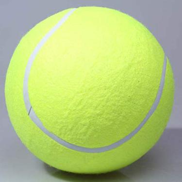 Imagem de Bireegoo 1 peça bola de tênis gigante de 24 cm para cães, brinquedo de mastigar para animais de estimação, bola de tênis inflável, brinquedo para cães, brinquedo para treinamento de animais de estimação para exercícios de treinamento divertido de animais de estimação