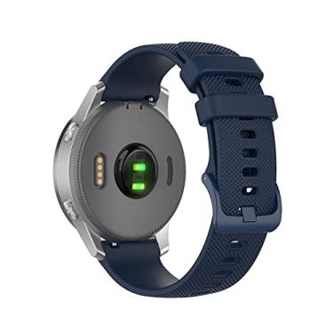 Imagem de HAZELS 18 20 22mm Pulseira de relógio para Garmin Venu Vivoactive 3 Vivomove HR Pulseira de silicone Vivoactive4 4S Forerunner 245 645 (Cor: Médio, Tamanho: 20mm Universal)