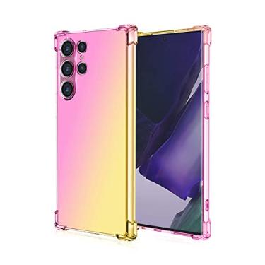 Imagem de Para Samsung Galaxy S22 Ultra Case Colorful Gradient Rainbow Soft TPU Case para Samsung S21 Plus S20 FE S8 S9 S20 5G S10 Lite S10e, ouro rosa, para S10 E