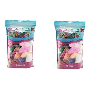 Imagem de Massa De Eva 20 com Cores - Kit 2 Pacotes De 250g cada Colorido e macia