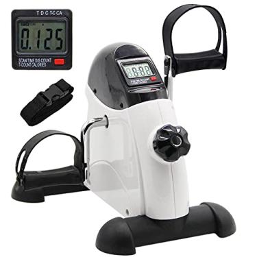 Imagem de Hausse Pedal de exercício portátil para pernas e braços, mini peddler de exercício com visor LCD, branco