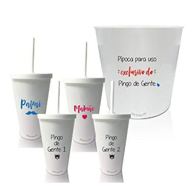 Imagem de Kit Balde e Copos com Tampa Personalizados Pingos de Gente 2 Dia das Crianças