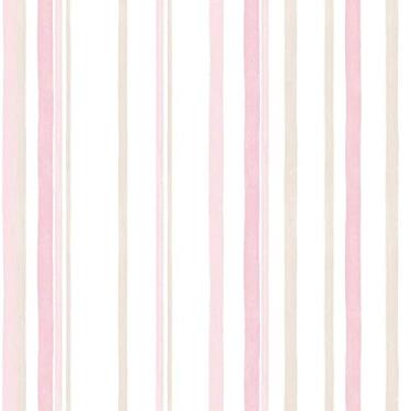 Imagem de Papel De Parede Brincar Infantil 3610 Vinílico Listrado Rosa