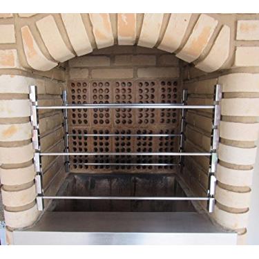 Imagem de 4 Suportes P/Suporte Para Churrasqueira De Alvenaria Em Aço Inox Polido Jl Grill