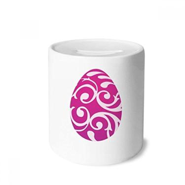 Imagem de DIYthinker Porta-moedas de cerâmica com design de ovo roxo para festivais de religião da Páscoa