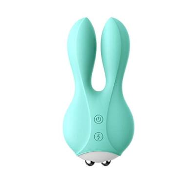 Imagem de Vibrador Duplo 12 Frequências Coelho Massageado do Ponto G Choque Elétrico Zatla Shop (Azul)