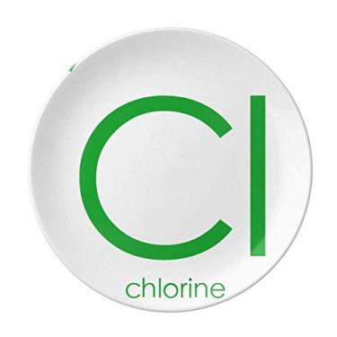 Imagem de Elementos de Química Tabela de Período de Halogênio Elemento Cloro Prato Decorativo de Porcelana Salver Prato de Jantar