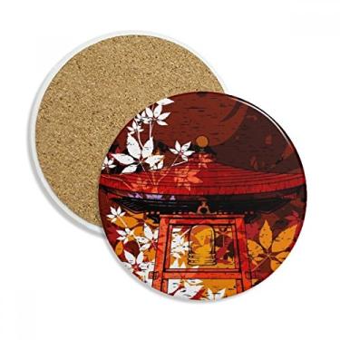 Imagem de Caneca de vidro japonês, estilo japonês, folhas, copo, copo, copo, copo, proteção de mesa, pedra absorvente