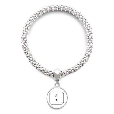 Imagem de DIYthinker Pulseira de prata redonda com símbolo de teclado 3