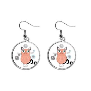 Imagem de Brinco feminino com pingente de orelha de gato rosa Smile Animal