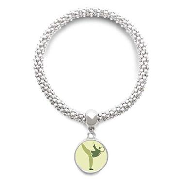 Imagem de DIYthinker Pulseira de prata Kungfu com padrão chinês, corrente de joias com pingente redondo