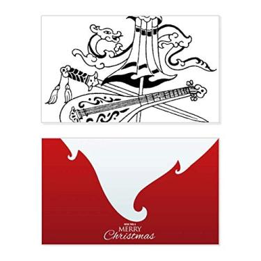 Imagem de Guarda-chuva chinês, espada, dragão, desenho, feriado, feriado, cartão de felicitações, mensagem de Natal