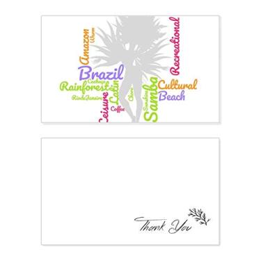 Imagem de Cartão de agradecimento em papel de aniversário com saudações de casamento da Brazil Dance Samba Culture Wordcloud