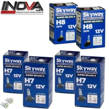 Imagem de Kit Lampada Super Branca Skyway H7 H7  + H8 4200K Certificada Inmetro