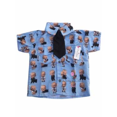 Imagem de Camisa Chefinho Azul Social Gravata Infantil - Dany E Dany