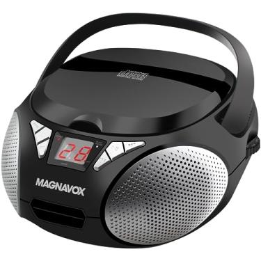 Imagem de Magnavox MD6924 Caixa de som portátil de CD com rádio estéreo AM/FM em preto | Compatível com CD-R/CD-RW | Display LED | Porta AUX suportada | Leitor de CD programável |