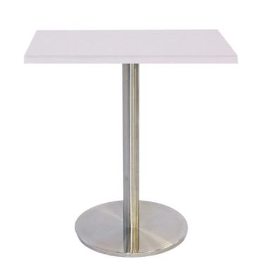 Imagem de Mesa Bistrô Beta 112,50 Cm (Altura) Com Tampo Em Mdp Quadrado 80 Cm Branco