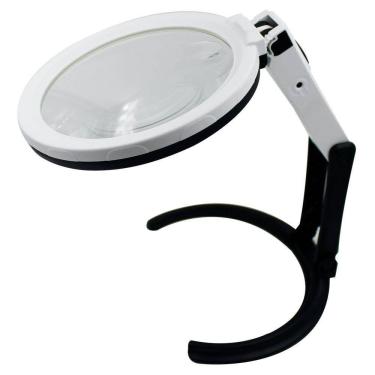 Imagem de Lupa De Bancada 12 LEDs Articulável 138 Mm Bivolt Ou A Pilha